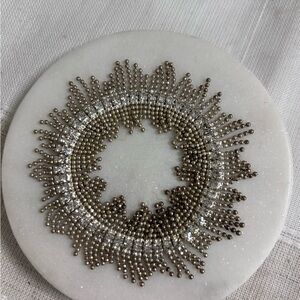 Gold and Silver Beaded Coaster